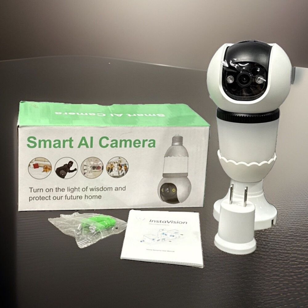 Smart AI Camera Bulb Wi-Fi 355 Pan Tilt Moving
